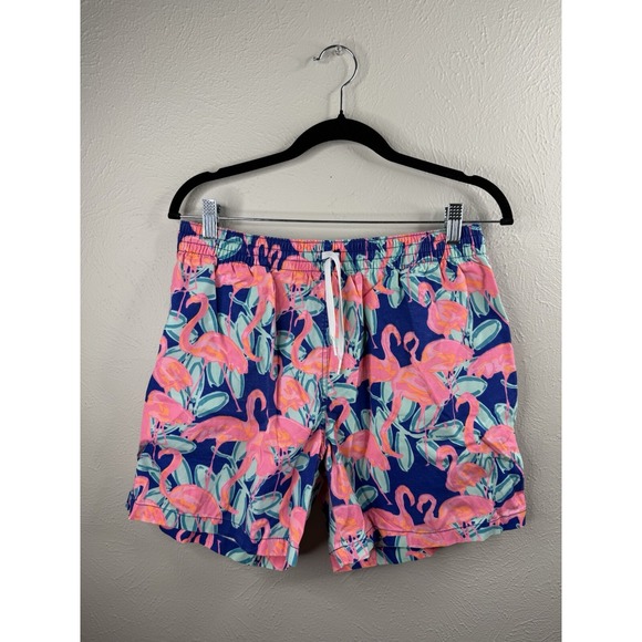 chubbies Other - Chubbies Shorts Mens Large Navy Blue Pink Flamingo Swim Casual 5" Inseam Trunks